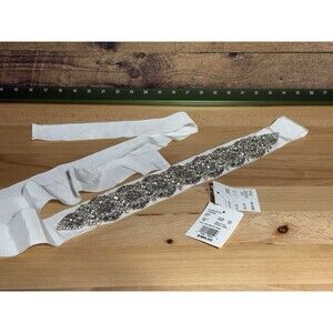 NEW Beautiful Bridal Sash Belt Wedding crystal Jewel Prom Elegant Dress Center